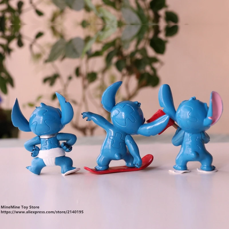 DISNEY Lilo & Stitch 12 шт./компл. 5 7 см фигурка осанки коллекция украшений аниме игрушка