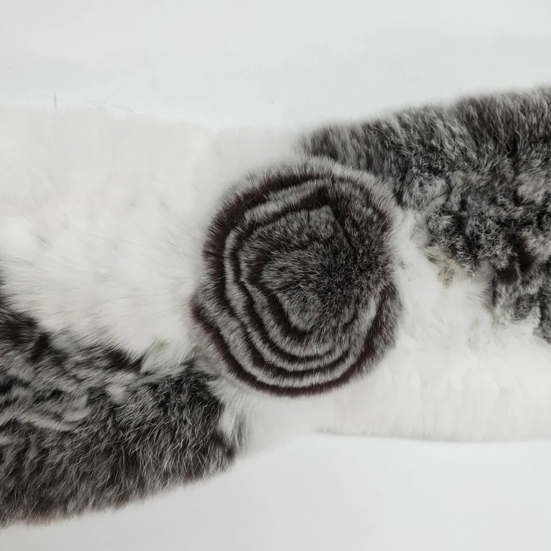 Новый стиль натуральный шарф из меха кролика рекс Женский вязаный мех кольцо