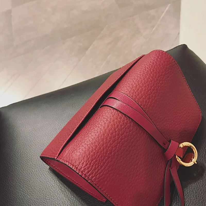 Женский кошелек красный для монет из натуральной кожи 2018 модная сумка женщин