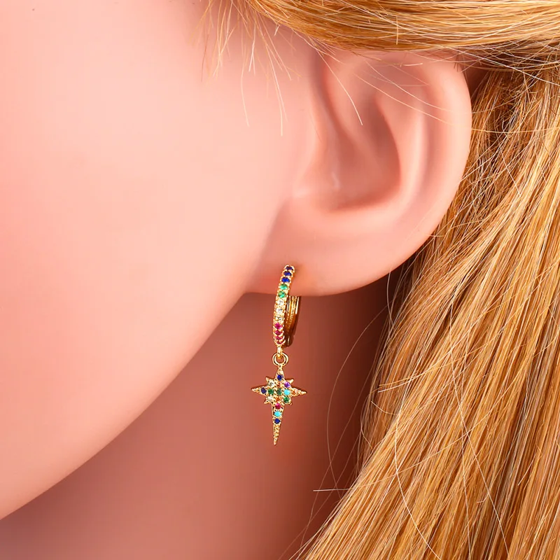 OCESRIO, модные циркониевые золотые серьги, женские серьги-капельки в форме звезды и Креста, роскошные свадебные ювелирные изделия, ers-q29