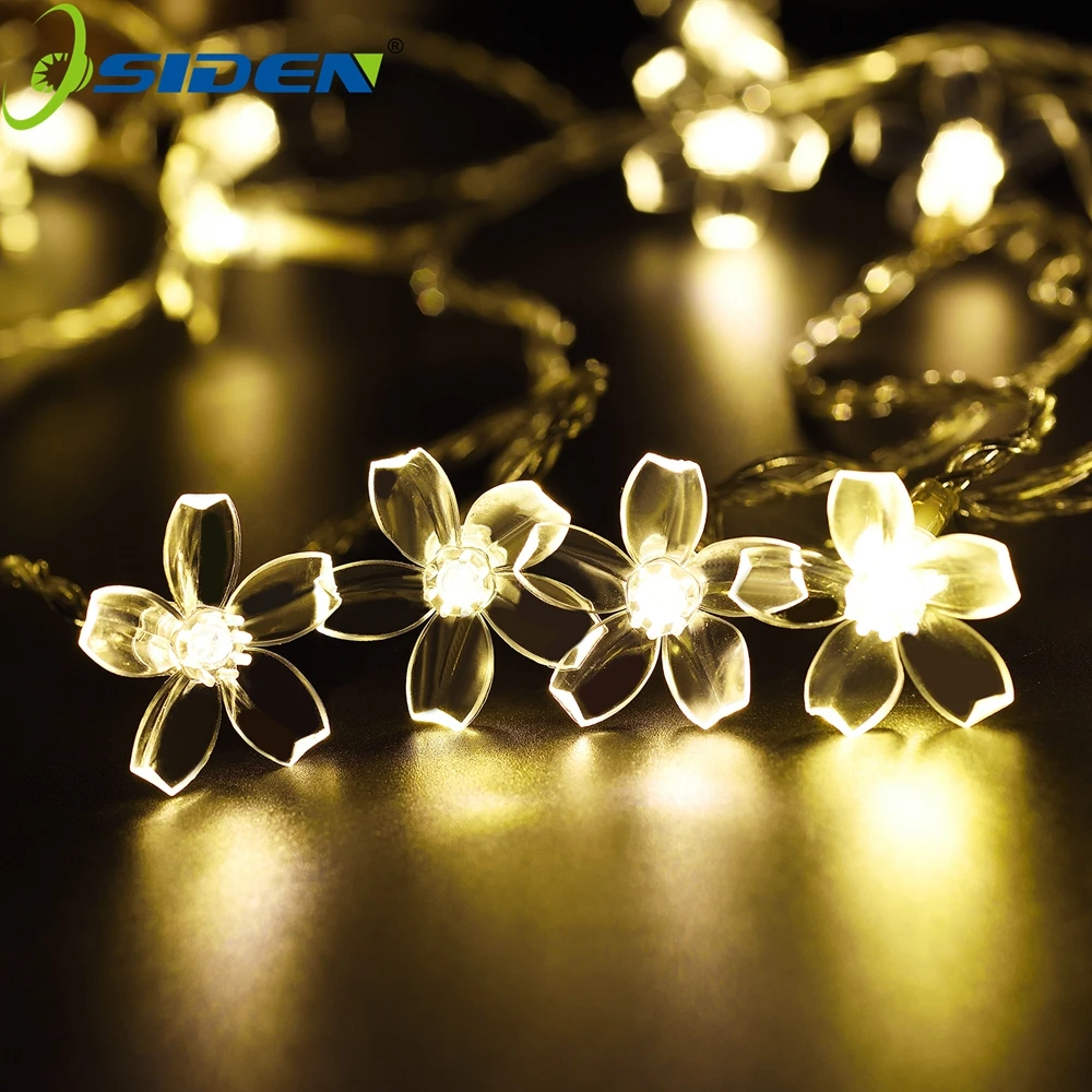 Рождественский светильник s уличный солнечный 21ft 50 светодиодный цветочный