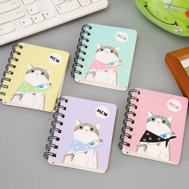 Kawaii Cute A7 бумажный блокнот в рулоне записная книжка мультяшный спиральный