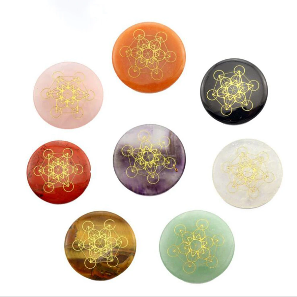 Натуральный кварцевый кристалл Metatron куб геометрия священное искусство цветок