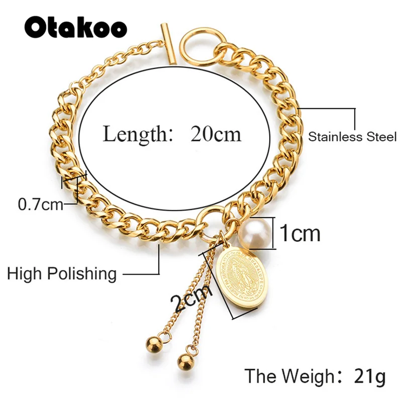 Otakoo религиозный золотой цвет девственница подвеска из нержавеющей стали