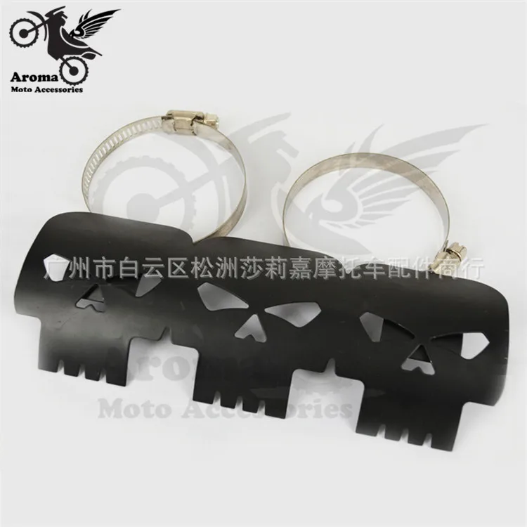 Алюминиевый защитный чехол для мотоцикла harley с черепом и хромом|exhaust cover|scooter exhaust