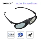 BOBLOV JX-30 3D активные затворы очки DLP-Link 96 Гц144 Гц USB перезаряжаемые домашний кинотеатр черный для BenQ Dell Acer 3D проектор