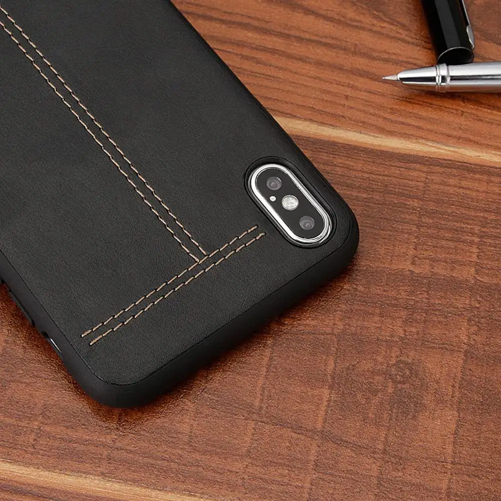 KISSCASE Vintage PU Leather Phone Case For iPhone XS MAX XR Hard Business Original Design Cover iPhone7 Plus 8 Capinhas |