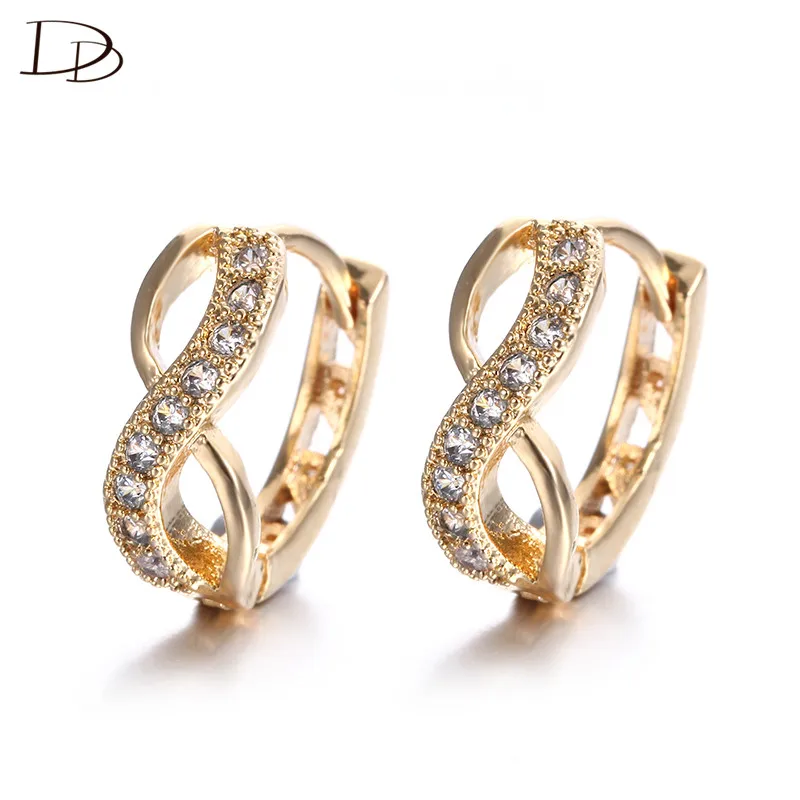 Уникальный Крест Дизайн ААА Циркон инкрустация 585 золотистые серьги кольца для