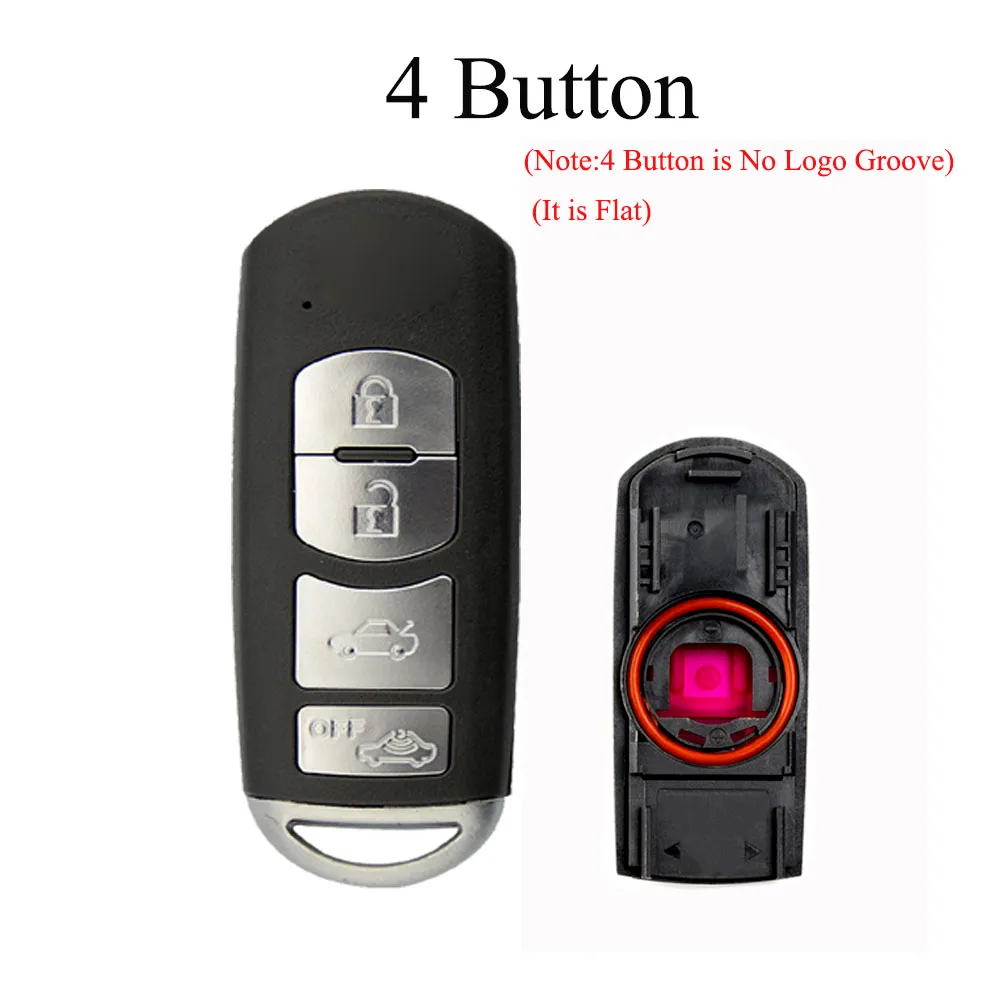 4 Button Set OkeyTech Smart Key Card Shell Fob Cover for Mazda 3 6 CX-5 CX-3 Axela Atenza Red Battery Clip with Emergency Insert Blank Blade - Цвет: 4 Button Set