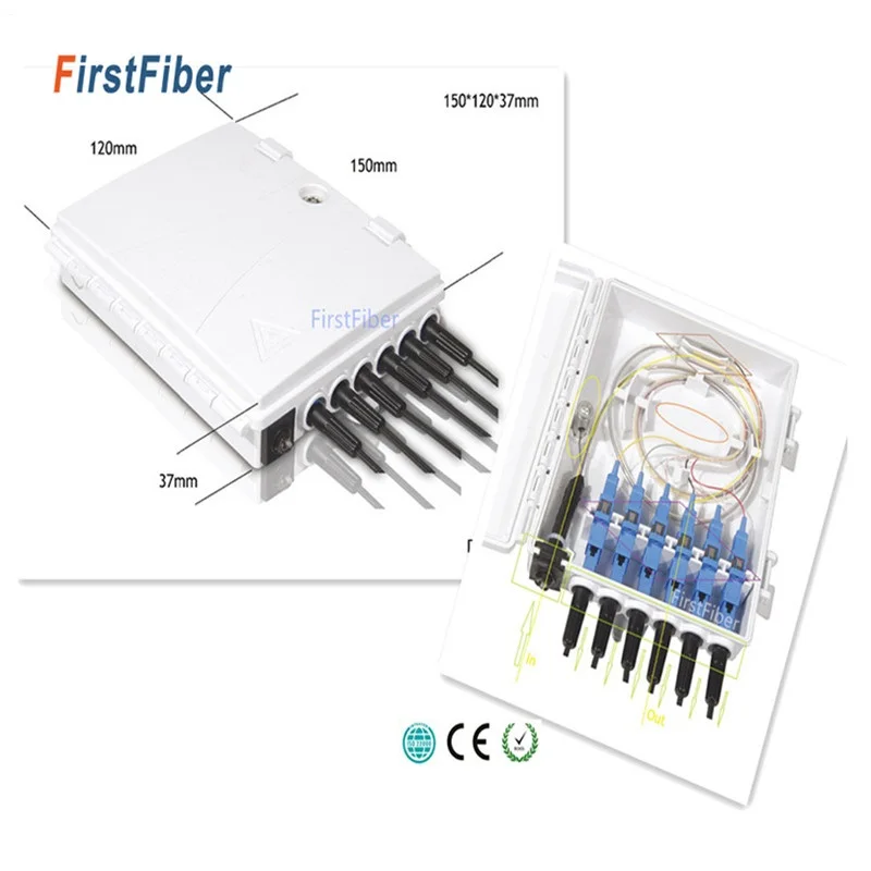 FirstFiber FTTH 6 ядер концетонная коробка канальный разветвитель волоконно оптический