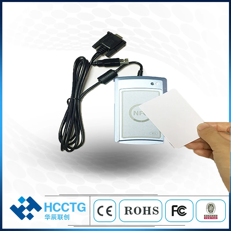 Бесконтактный считыватель смарт-карт ACR122S NFC 2 шт. RS232 RFID 13 56 МГц для контроля