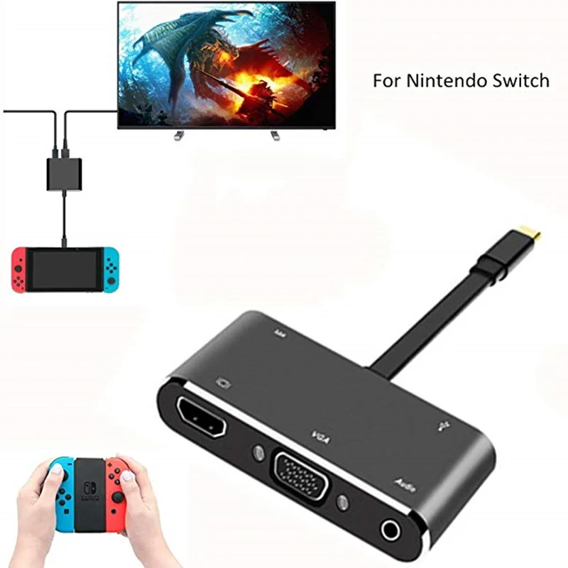 Переходник usb-c/HDMI для Nintendo Switch переходник Type-C в HDMI + VGA аудио кабель USB 3 0 MacBook Pro/Smasung