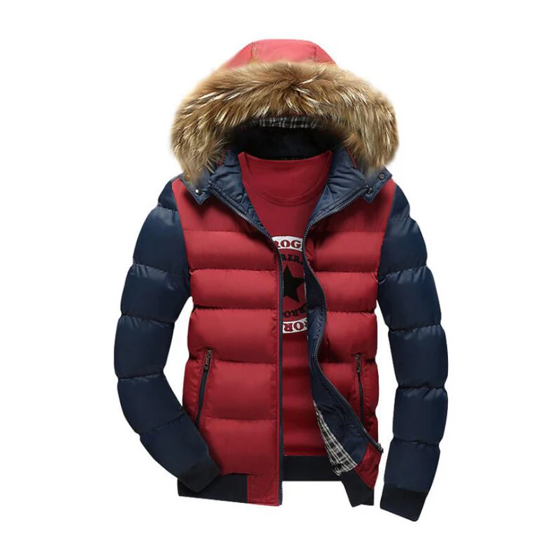 Covrlge Brand Parkas Outwear Spring Autumn Jacket Men Windproof Hood Jacket Fashion Men Warm Casual Jackets Large Size MWM006