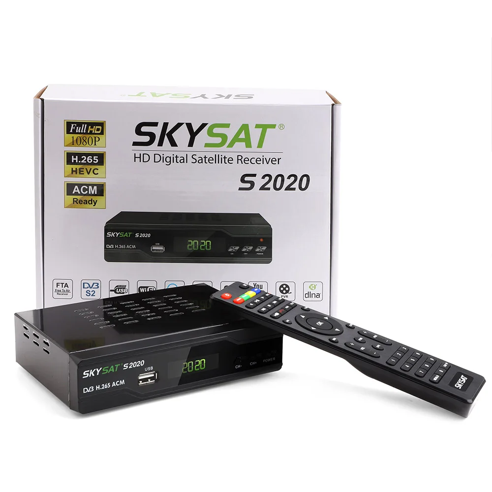 SKYSAT S2020 Twin спутниковый тюнер ИКС SKS ACM H.265 Xtream M3U PowerVu стабильный сервер Full HD канала