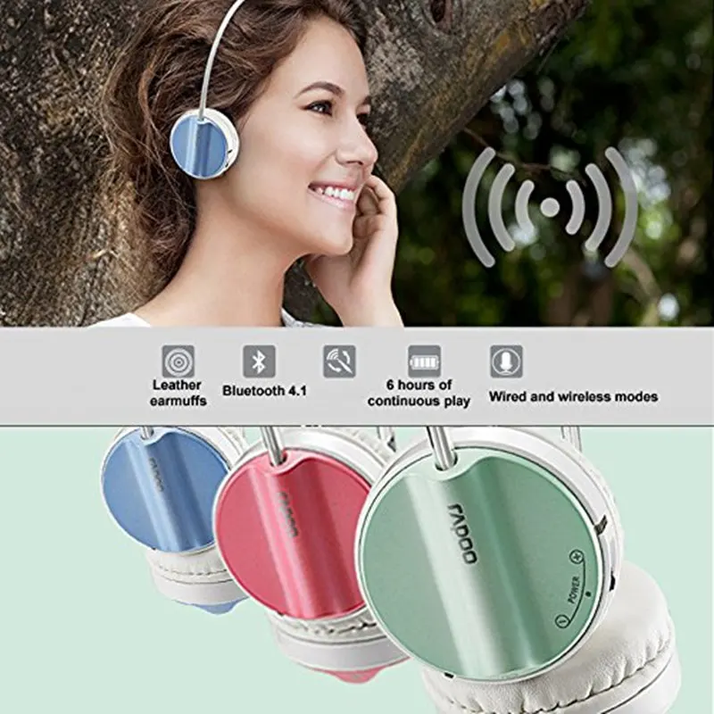 Оригинальная стереогарнитура Rapoo H6020 Bluetooth беспроводные наушники 4 1 гарнитура