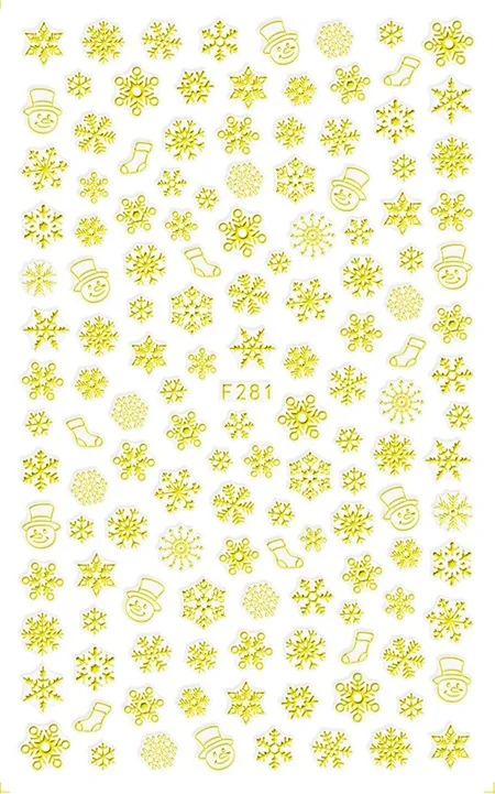 5sheet 8ype Japanese Ultrathin Laser Christmas snowflake Nail Stickers Designs Gummed 3D Art Decals Decoration | Красота и здоровье
