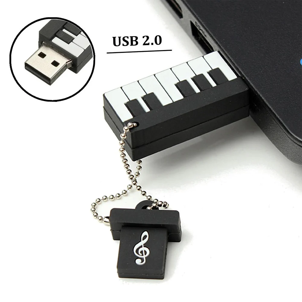 Мультяшный мини брелок для ключей в виде пианино флеш диск USB 2 0 64G u с памятью