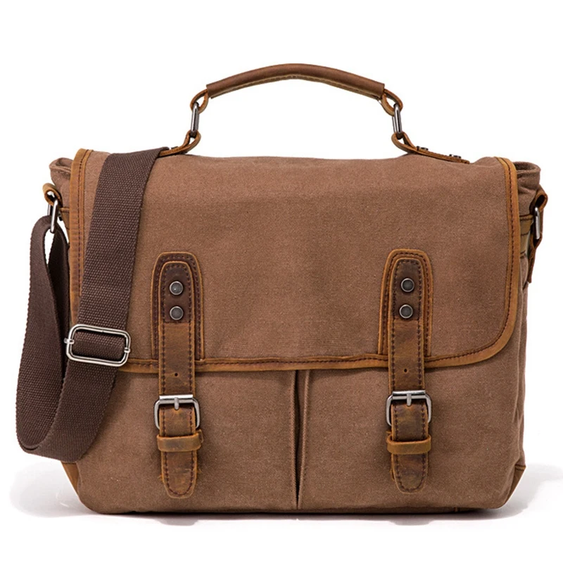 Винтажная холщовая сумка портфель в европейском и американском стиле через