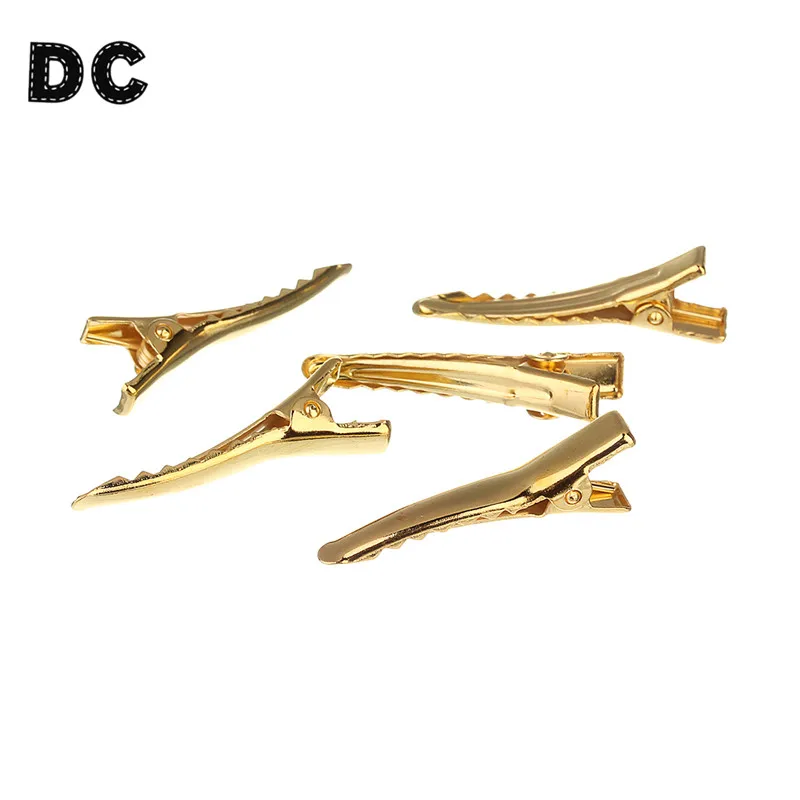 Заколки для волос 50 шт./лот золотого цвета с одним зубцом Утконос Аллигатор