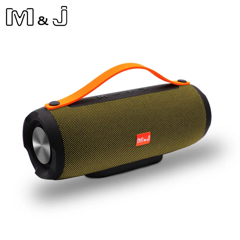 Yellow M& J открытый Bluetooth динамик беспроводной портативный стерео звук глубокий бас 10 Вт система MP3 Музыка Аудио AUX с микрофоном для Android IOS - Цвет: Yellow