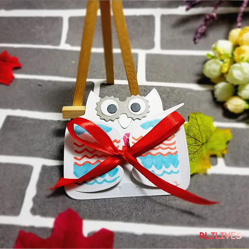 Поздравительная открытка в виде совы металлические штампы трафареты для