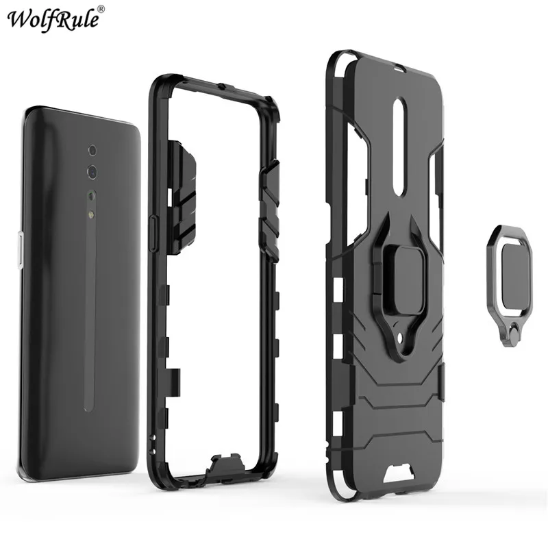 cover oppo reno z case finger ring holder armor anti knock bumper hard back phone case for oppo reno z cover pcdm10 6 4 free global shipping