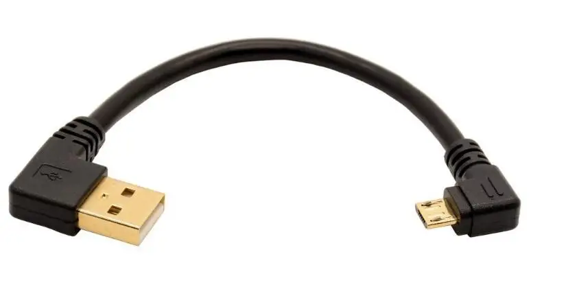 Позолоченный 15 см 90 градусов USB 2 0 к Micro B Мужской кабель позолоченный правый угол