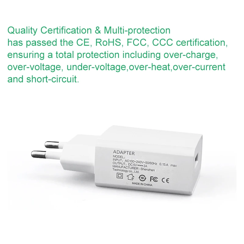 Зарядное устройство M. uruoi EU 5 V/1A USB AC для путешествий настенный адаптер питания