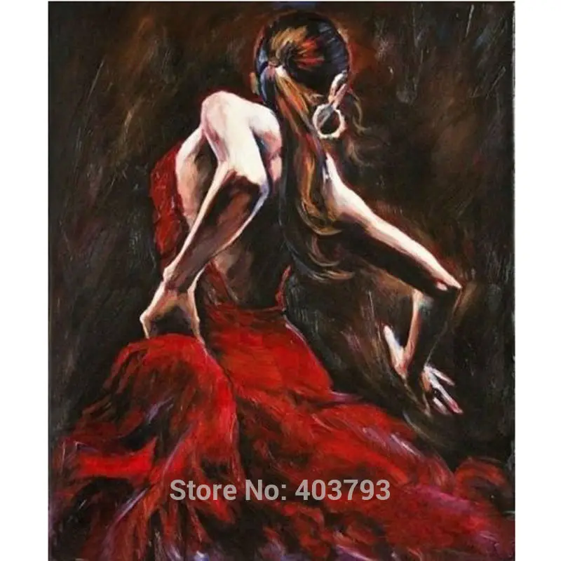 Портрет ручной работы картина маслом на холсте (без растяжки) Испанский танцор