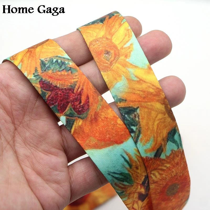 D0260 Homegaga Van Gogh's картины Подсолнух ключ шнурок ID Держатели для телефона ремешки