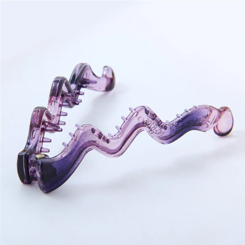 Новинка модная женская тонкая заколка для волос в форме волны резиновая банан