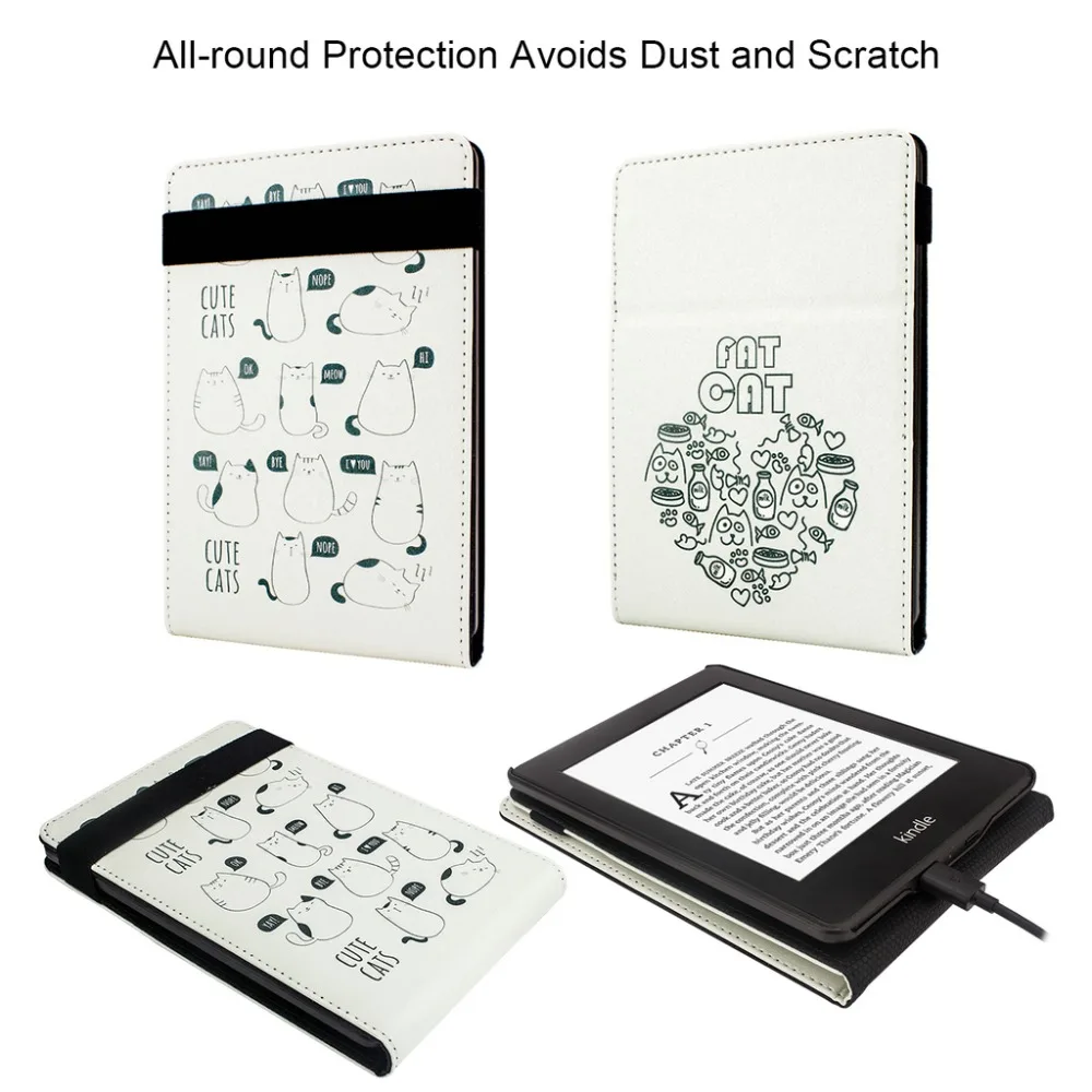 Чехол-подставка для Kindle Paperwhite-защитный чехол для Kindle Paperwhite вертикальный откидной Чехол с функцией автоматического пробуждения/сна с ремешком на руку