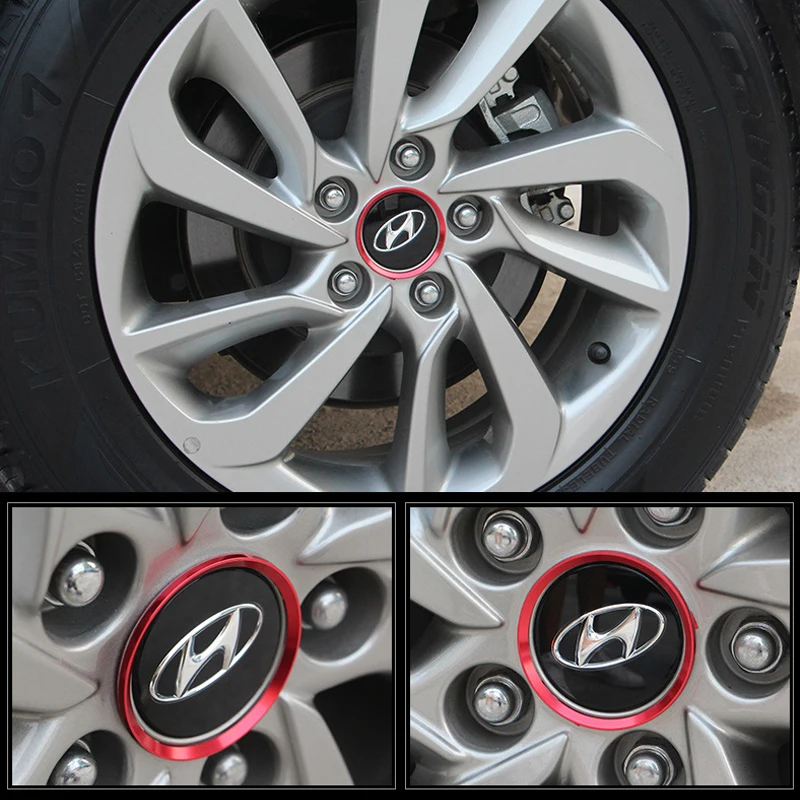 4 шт. подходит для hyundai Tucson 2015 центра колеса стикер из алюминиевого сплава новые