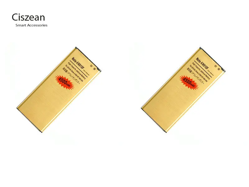 Ciszean 2 шт./лот 4500 мАч EB BN910BBE Золотая сменная литий ионная батарея для Samsung Galaxy Note IV 4