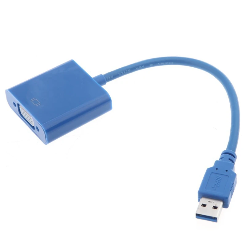 USB 3 0 к VGA Мульти-дисплей адаптер конвертер внешняя видеокарта синий | Компьютеры и