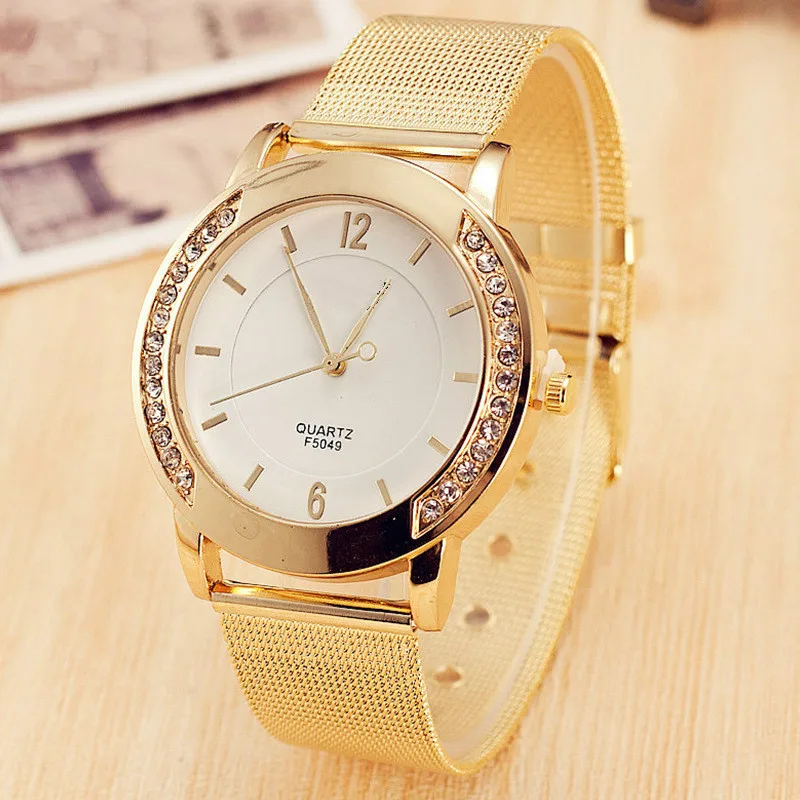 Женские часы 5 стиль известный бренд золотые повседневные Кварцевые сетчатые из