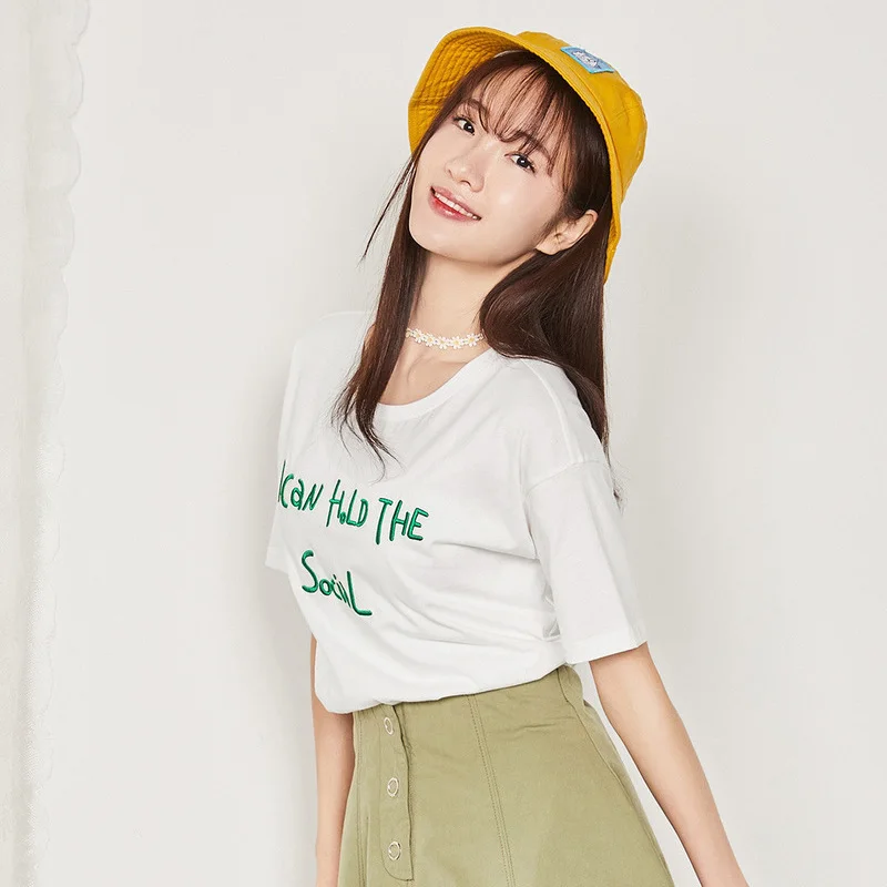 SEMIR футболка женская уличная мода тонкая летняя черная Женские повседневные