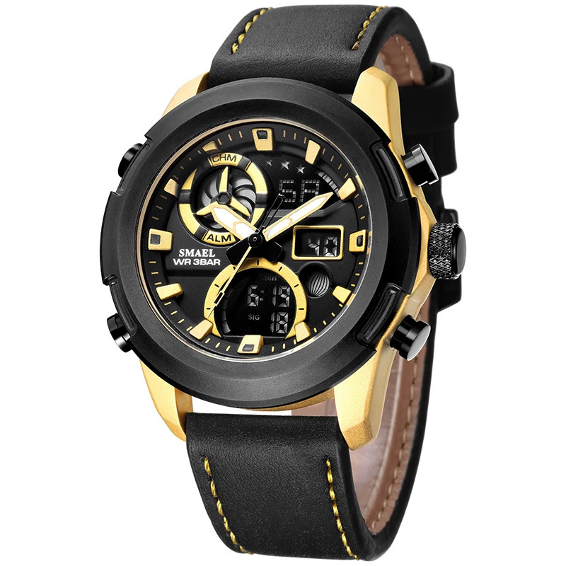 Мужские наручные часы SMAEL спортивные водонепроницаемые электронные кварцевые с