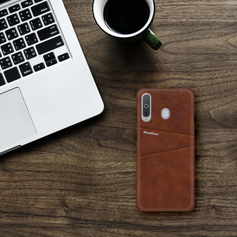 Роскошные Винтаж кожа задняя крышка для samsung Galaxy A6S чехол телефона A8S слот карты из