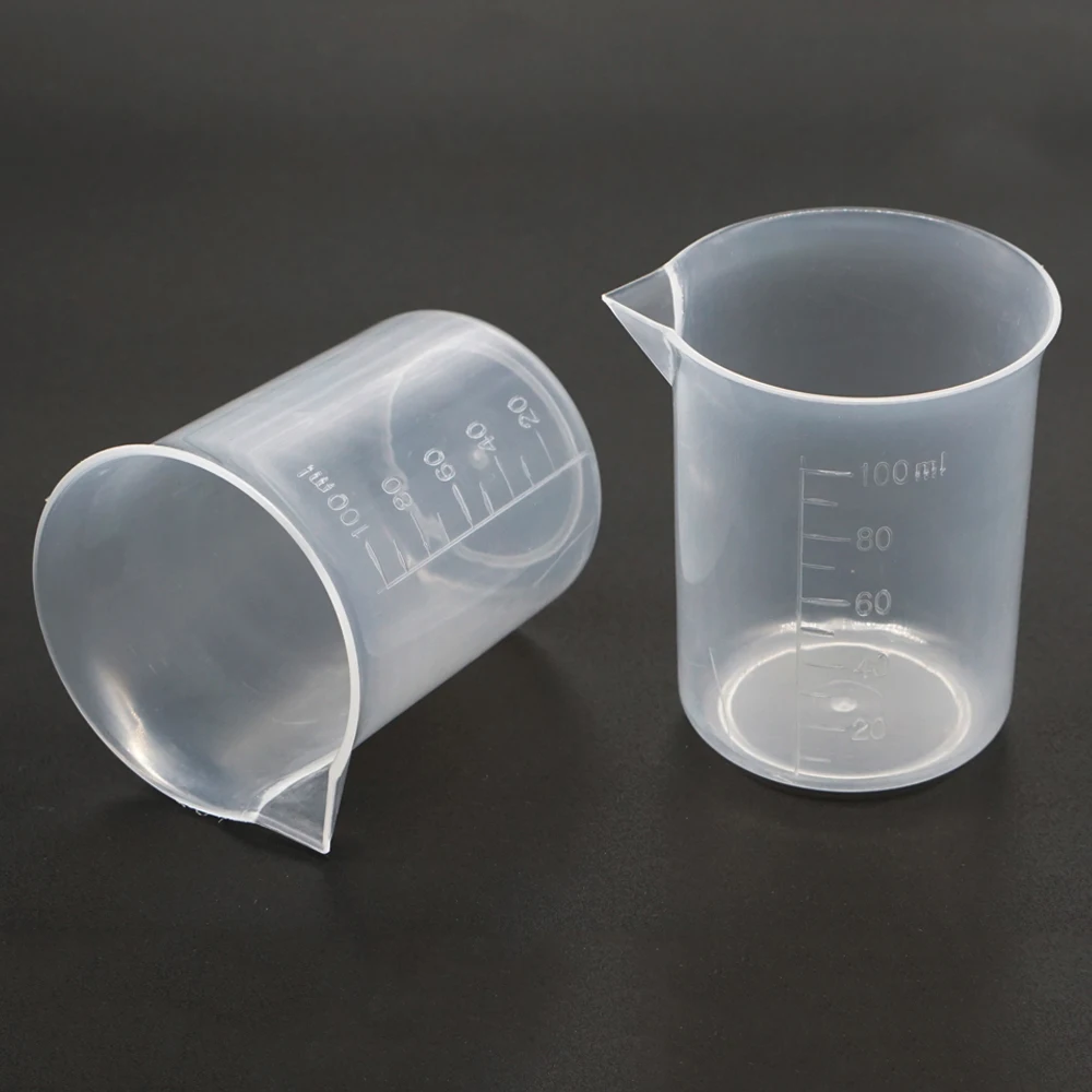 

5 Pieces Plastic Beaker 50ml 100ml 250ml 500ml 1000ml