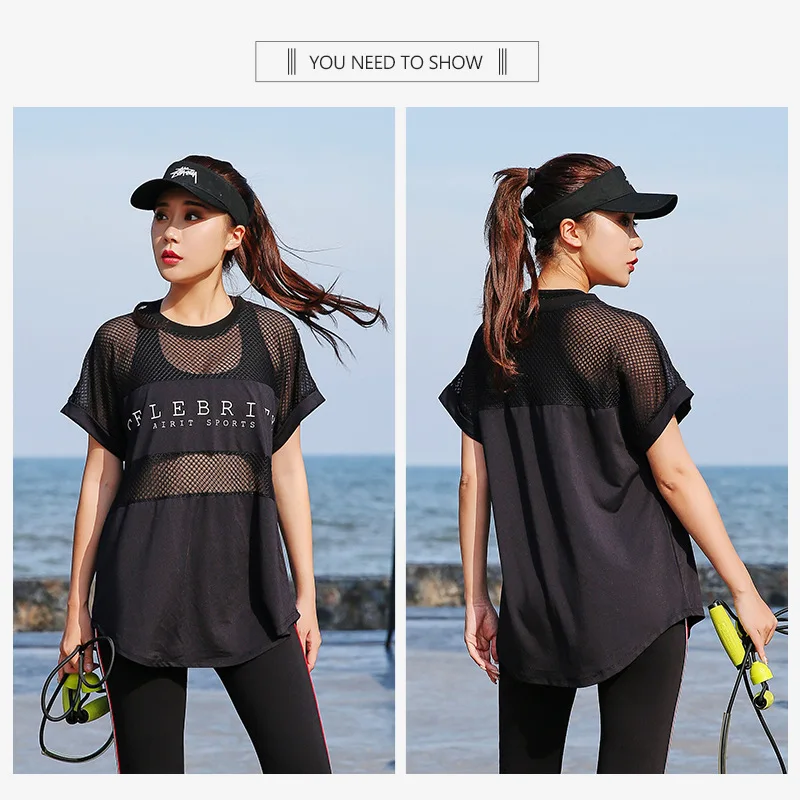 Новые летние осенние спортивные футболки для йоги женщин Sixy открытая спина