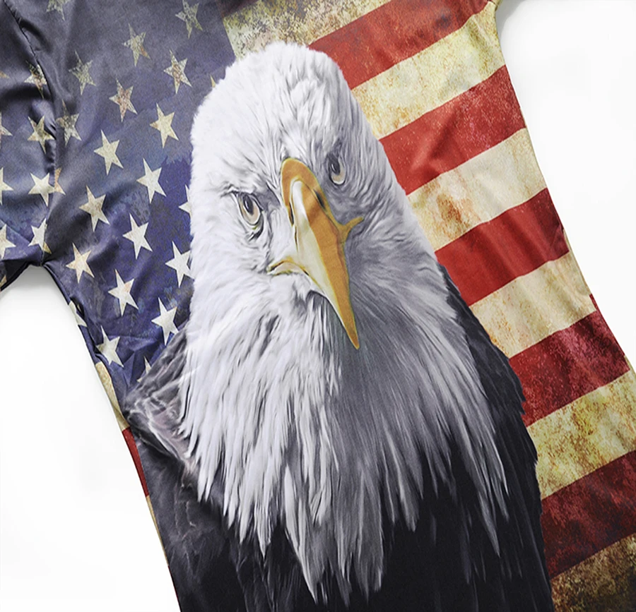 Fashion 3D T Shirt Hot 2018 New product Eagle Printed Cool Mens Short Sleeve Cotton Funny T-Shirt | Мужская одежда