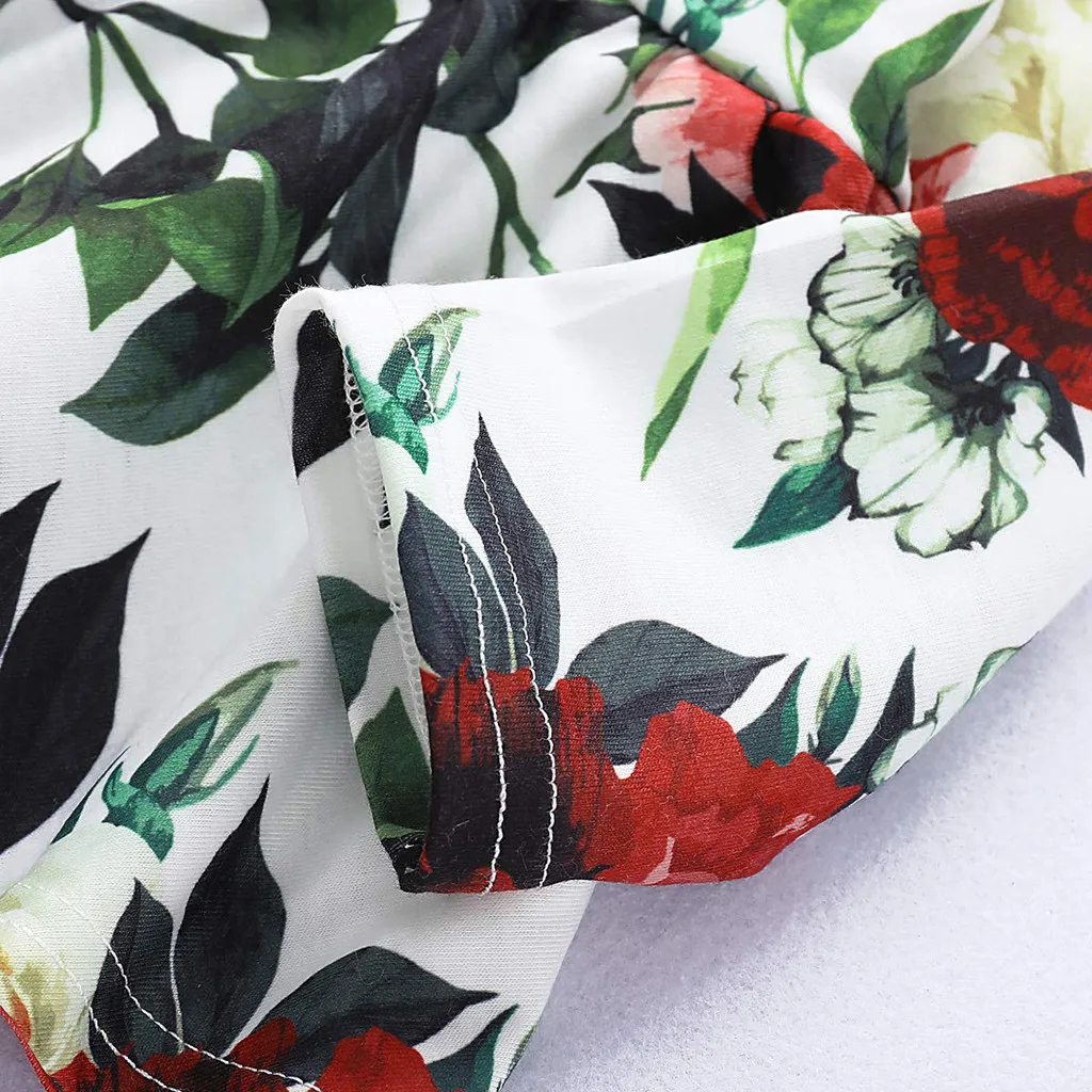 Детская летняя одежда платье с цветочным принтом для маленьких девочек топы