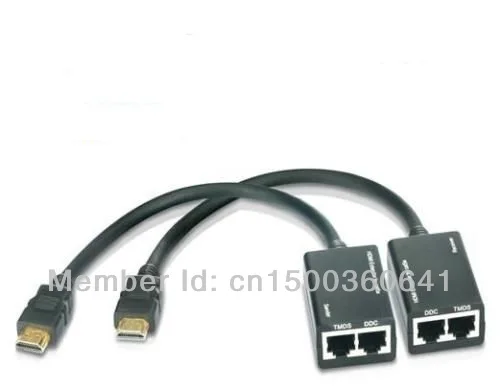 HDMI Extender Over to RJ45 Lan Network Cat5/6e Cable Up 30m 1080P |