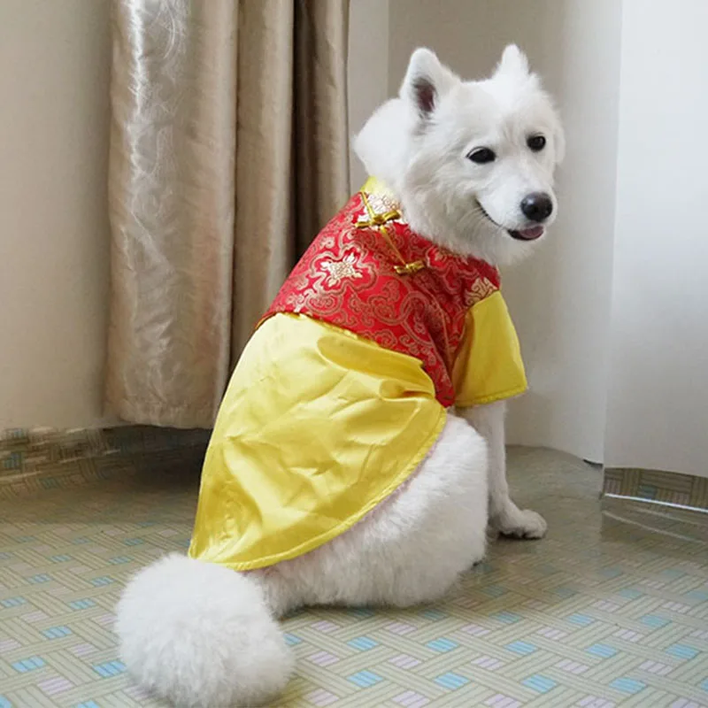 Китайский стиль зимние теплые большие куртки для собак Одежда домашних животных