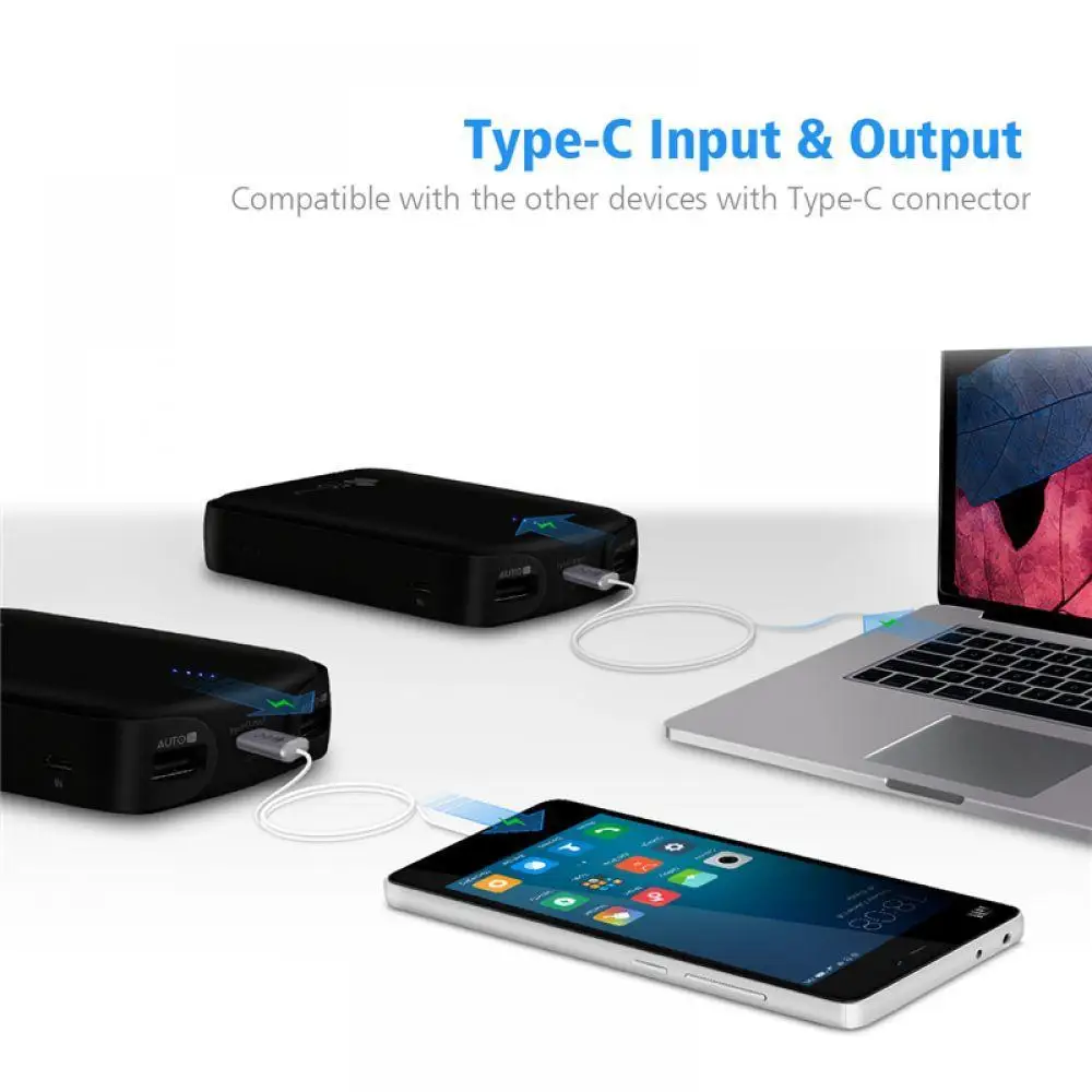 Type-C 12000mah внешний аккумулятор 18650 Dual USB зарядное устройство для мобильного
