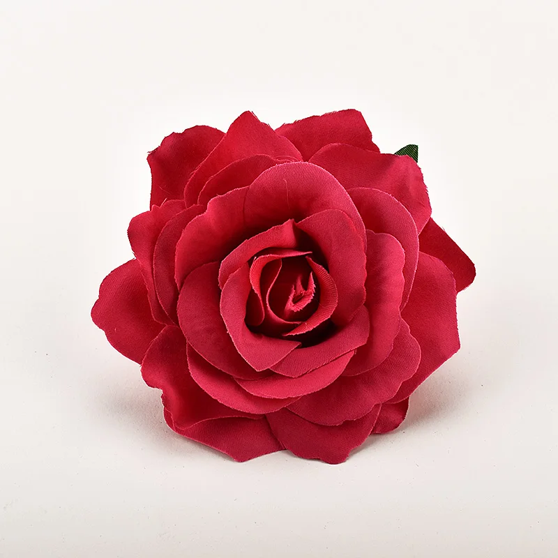 Rose 10 см большие искусственные Burgandy розовые шелковые головки цветов для украшения свадьбы DIY ВЕНОК Подарочная коробка Скрапбукинг Ремесло поддельные цветы - Цвет: Rose