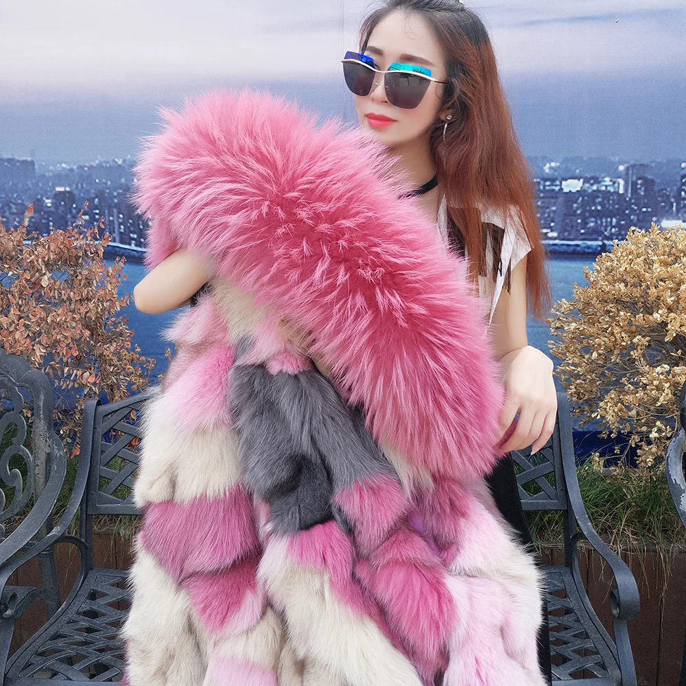 2019 new fashion Woman Jacket Coat Winter women Hood Real Raccoon Fur fox fur liner High Quality | Женская одежда