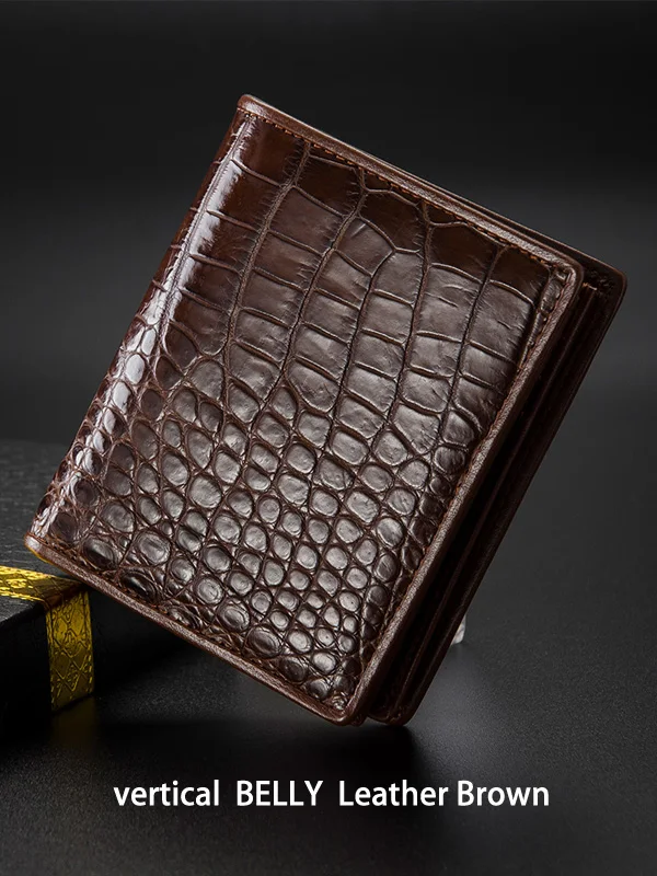 Belly Leather McParko Роскошный кошелек из натуральной крокодиловой кожи, мужские кошельки, модный брендовый маленький кошелек, элегантный мужской кошелек из крокодиловой кожи, короткий - Цвет: Belly Leather