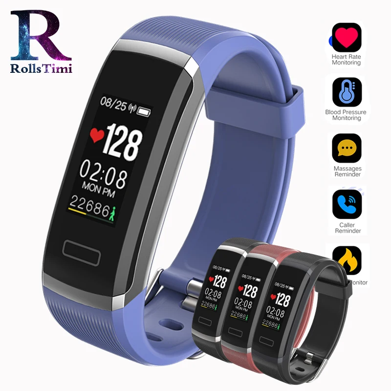 RollsTimi Модные Смарт браслеты для женщин фитнес трекер наручные часы мужчин